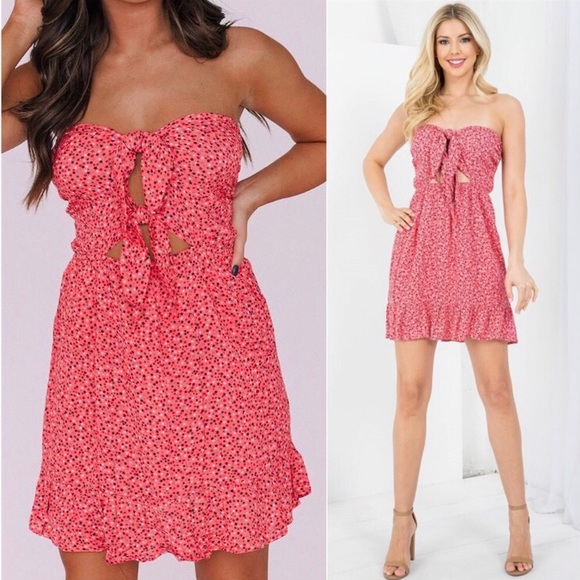 LLK Dresses & Skirts - Pink patriotic star print 4th of July women’s cute mini dress